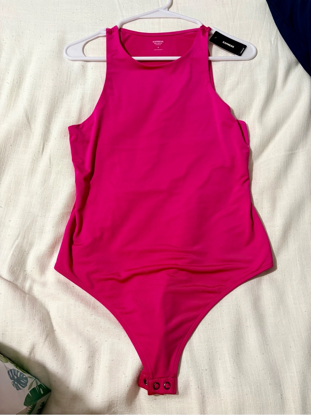 Express Vibrant Pink Sleeveless Bodysuit